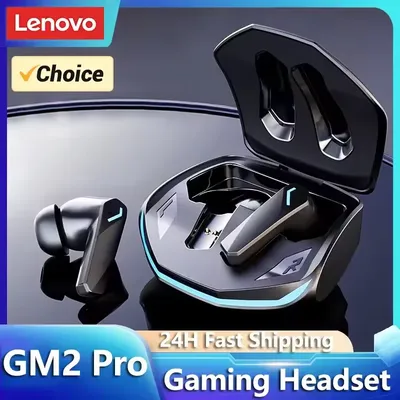 Choice Lenovo GM2 Pro 무선 블루투스 5.3 이어폰 게임용 저지연 듀얼 모드 음악 이어버드 마이크가 있는 스포츠 인이어 헤드셋